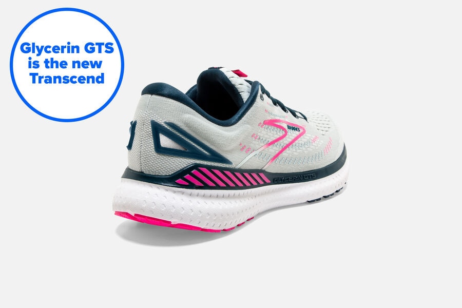 Brooks Glycerin GTS 19 Road Running Shoes Womens - White/Pink - DMTYQ-1058